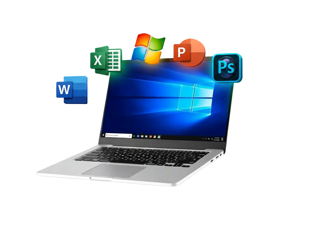 Notebook com Windows, Office e programas essenciais instalados